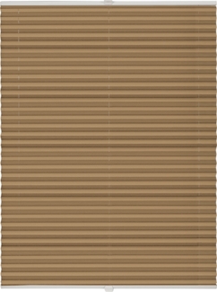 ondeco Plissee nach Maß für alle Fenster innen Montage in Glasleiste mit Spannschuh Sonnenschutz Rollo Sichtschutz Blickdicht - Cappuccino - B): 71-80 cm, H): 40-100 cm