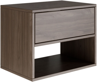 Selsey 'Framme' Nachttisch hängend mit Schublade und Fach, Holzoptik Walnuss, 50 cm