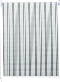 Rollo HWC-D52, Fensterrollo Seitenzugrollo Jalousie, 80x230 cm Sonnenschutz Verdunkelung blickdicht ~ grau/weiß