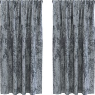vidaXL Samtvorhänge 2 Stück mit Ösen Silber Grau 175x140 cm 4107684