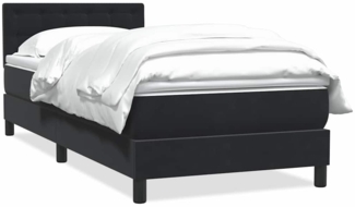 vidaXL Boxspringbett mit Matratze Schwarz 80x220 cm Samt 3316619