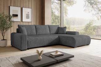 storez24 Ecksofa Nelly, mit Bettkasten und Schlaffunktion, Cordstoff, L-Form, Bequem