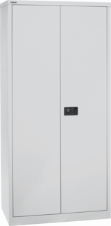 Bisley Flügeltürenschrank Universal, 4 verzinkte Fachböden, 5 OH, T 500 mm, Farbe lichtgrau