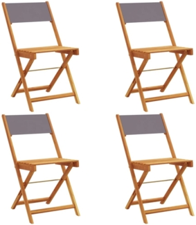 vidaXL Gartenstühle 4 Stk. Klappbar Anthrazit Stoff und Massivholz 3214613