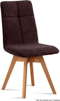 Esszimmerstuhl drehbar (2er-Set) Dorea 47x92x60 Eiche geölt/Espresso