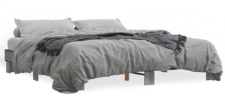 vidaXL Bettgestell Grau Sonoma 200x200 cm Holzwerkstoff und Metall 3280220