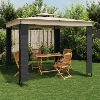 vidaXL Pavillon mit Doppeldach Creme 2,94x2,94 m Stahl 368444