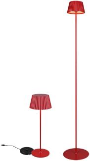 SET Akku Stehlampe 123cm & Tischleuchte 39cm für Outdoor kabellos Rot