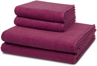 Ross Sensual Skin 4 tlg. Frottier-Set - 2 X Handtuch (50 X 100cm), 2 X Duschtuch (75 X 140cm) - 500 g/m2 - Fuchsia