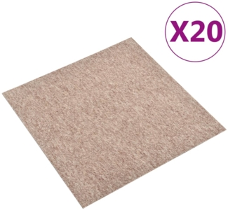 vidaXL Teppichfliesen 20 Stk. 5 m² 50x50 cm Beige 147318