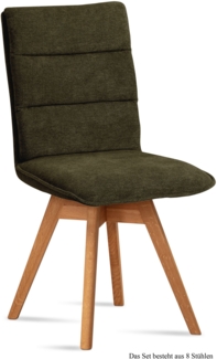 Esszimmerstuhl drehbar (8er-Set) Dorle 47x92x60 Eiche geölt/Khaki