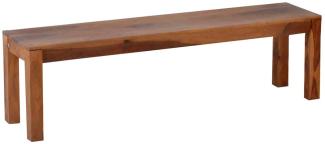 MiaMöbel 'Lendra' Bank Massivholz Sheesham, Modern Indisch, natur, 45 x 35 x 180 cm