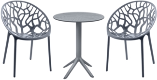 CLP Sitzgruppe Hoscana Set Tisch Lacota Stühle Hope wetterfest und UV-beständig,anthrazit