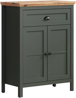 Kommode >Stanton< in Tannengrün / Eiche - 77x102x39cm (BxHxT)