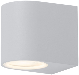 RGB LED Außenwandleuchte, Aluminium weiß, H 9,2 cm