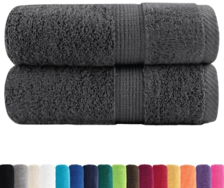 vidaXL Premium Waschhandtücher SOLUND 2 Stück Anthrazit 30x30cm 600gsm 137148
