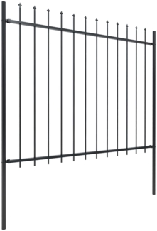 vidaXL Gartenzaun mit Speerspitze Stahl 1426 x 150 cm Schwarz 277636