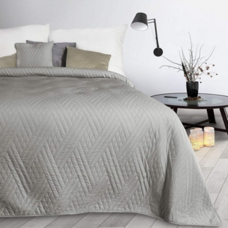 Design91 Bettüberwurf Zweiseitige Decke, dekorative Decke ganzjährige Sofadecke, einfarbige moderne Tagesdecke