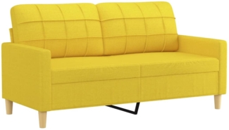 vidaXL 2-Sitzer-Sofa Hellgelb 140 cm Stoff 359096