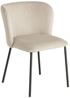 riess-ambiente Esszimmerstuhl LYON beige / schwarz · Polsterstuhl mit Cord-Bezug (Einzelartikel, 1 St), pulverbeschichtete Metall-Beine · Küche · Scandinavian · Retro-Design