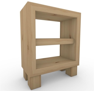 Nachttisch Nachtkommode Nachtkästchen ohne Rückwand mit Zwischenboden mit Füße ohne Türe Fichte