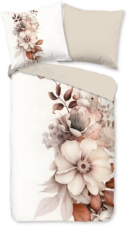 Good Morning Renforcé Bettwäsche 155 X 220 cm + 1- 80 X 80 cm Vester flowers natur