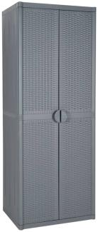 vidaXL Gartenschrank Grau 65x45x172 cm PP Rattan 364064