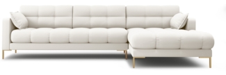 Micadoni Ecksofa Mamaia 5-Sitzer Rechts Strukturierter Stoff Helles Beige Metall Gold