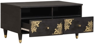 vidaXL Couchtisch Schwarz 80 x 54 x 40 cm Massivholz Mango 4018821