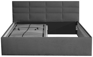 Halmon Schlafkomfort Betten Polsterbett Athena (Mit Stauraum unter der Liegefläche, erhältlich in 6 Größen und 7 attraktiven Farben mit oder ohne Matratze), 100 cm Kopfteilhöhe, inkl. Lattenrost bei Ausführung mit Matratze