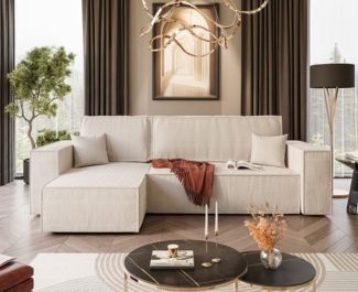 yourhouse24 Ecksofa Gepolstertes CARLOS Kord L-Form