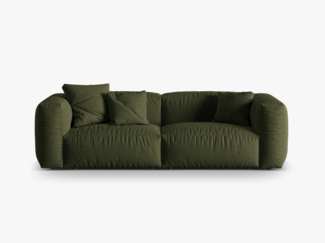 Micadoni Sofa Martina 3-Sitzer Strukturierter Stoff Grün