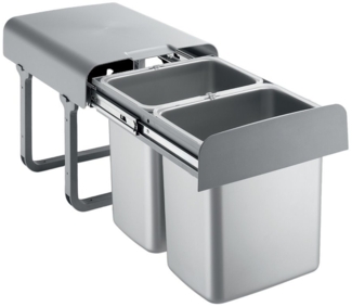 EKOTECH Einbaumülleimer Ekotech Abfallsammler EKKO. 30 grau 2x 16 Liter