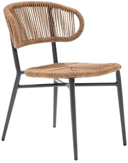 Gartenstuhl Adrano, Aluminium, Braun, 55 x 76 x 60 cm