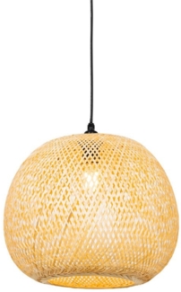 Qazqa Außen-Deckenleuchte Rafael, ohne Leuchtmittel, E27, Naturel, Orientalisch, Bamboo, 1-flammig