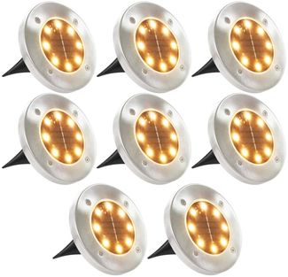 vidaXL Solar-Bodenleuchten 8 Stk. LED Warmweiß 44417