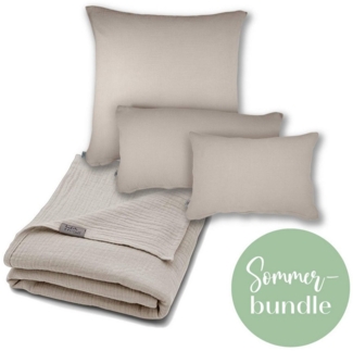 hutch&putch Bettwäsche Musselin-Sommerbundle (Sommerdecke 200x135cm + Kopfkissen nach Wahl), Bio-Baumwolle, 2 teilig, die perfekte leichte Decke für den Sommer, aus 100% Bio-Baumwolle