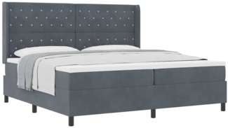 vidaXL Boxspringbett mit Kopfteil Dunkelgrau 200 x 200 cm Samt 3341973