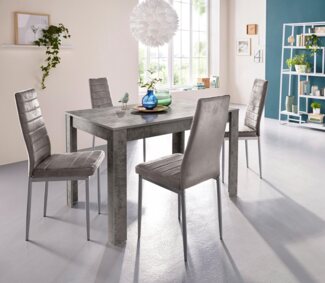 INOSIGN Essgruppe mit Tisch und 4 Stühlen, (Set, 5-tlg), Tischbreite 120 cm Esszimmer Set, Tischgruppe