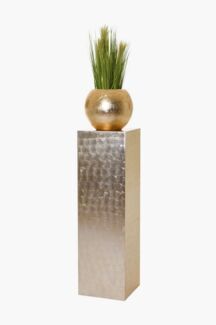 VIVANNO Blumenständer Fiberglas PODEST Säule - Blattgold Blattoptik Hochglanz (1 St), 30 x 30 x 60 cm