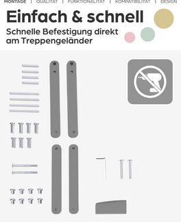 Geuther 0036ZK+ Zusatzklemmen für Treppenschutzgitter Türschutzgitter Türgitter einfache Montage Babygitter ohne Bohren sichere Befestigung langlebige Qualität Grau