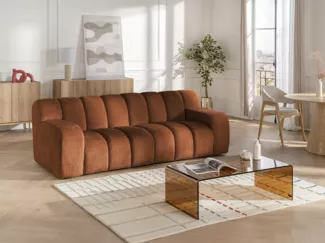 Vente-unique - BELADON Sofa Stoff Rot - B 103 cm x H 85 cm x L 242 cm