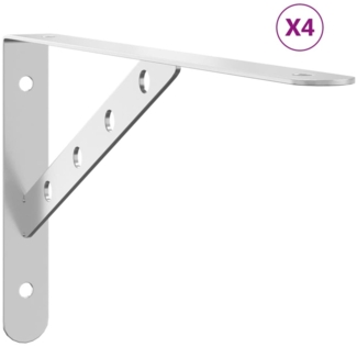 vidaXL Regalträger 4 Stk. 30x2,5x15,5 cm Silbern Edelstahl 30299