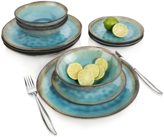 SÄNGER Steingut Geschirrset Capri, Tafelservice 12 teilig für 4 Personen