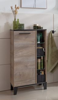 Fackelmann TE-A Midischrank 47 cm mit Füßen, Braun hell