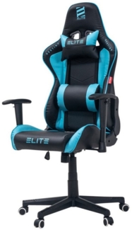 ELITE Gaming Gaming-Stuhl Ergonomischer Bürostuhl Destiny inkl. Rücken- & Nackenkissen (Drehstuhl mit 2D-Armstützen, verriegelbare Wippmechanik, mechanische Härtegradeinstellung, verstellbare Sitzhöhe, 90° klappbare Rückenlehne, Sicherheits-Doppelrolle...