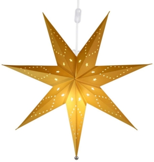 Salcar LED Stern LED Dekolicht Weihnachtsstern Papierstern-Lichterkette Beleuchtete, 55cm Hängender-LED-Stern, Dekoration Sterne Warmweiß 55cm