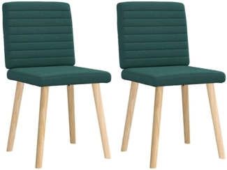 vidaXL Esszimmerstühle 2 Stk. Dunkelgrün Stoff 4101179