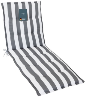 LILENO HOME Liegenauflage perfekt für Strandliege, Sonnenliege Auflage, Gartenliege Auflage, (1er Set), Polster Auflage für Rollliegen Blockstreifen Grau, Sitzpolster