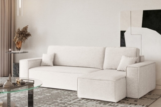 Kaiser Möbel Ecksofa mit schlaffunktion und bettkasten, Eckcouch L-Form BEST stoff Verita, Mit Schlaffunktion, Bettzeugkapazität, universell